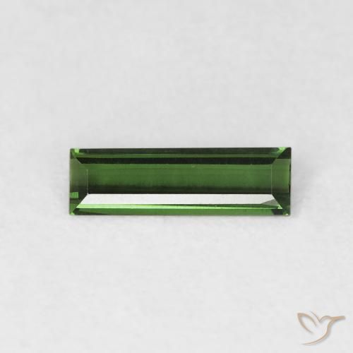 0.43ct Natural Verde floresta Turmalina, baguete, VVS