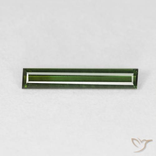 0.71ct Natural Verde floresta Turmalina, baguete, VVS