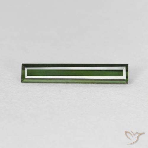 0.95ct Natural Verde floresta Turmalina, baguete, VVS