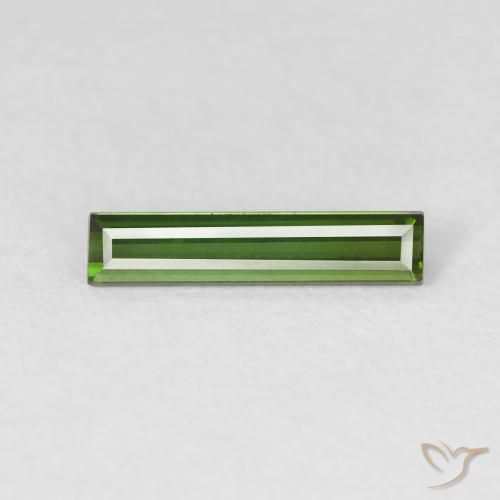 0.67ct Natural Verde escuro Turmalina, baguete, VVS