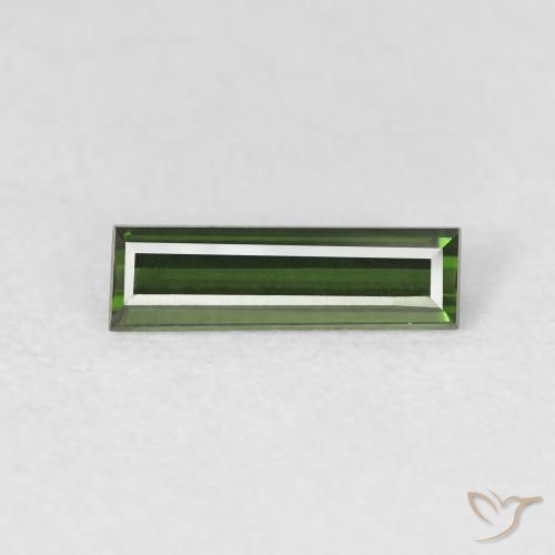 0.68ct Natural Verde escuro Turmalina, baguete, VVS