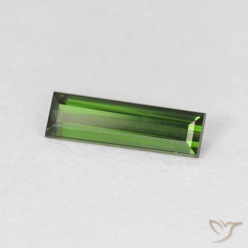 Turmalina Verde escuro Natural 0.68ct, baguete, VVS