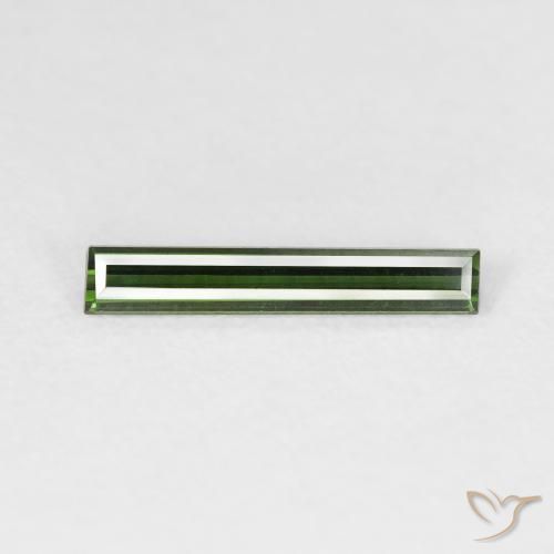 0.52ct Natural verde escuro Turmalina, baguete, VVS