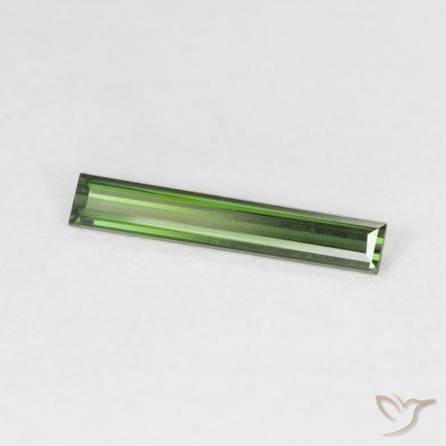 Turmalina verde escuro Natural 0.52ct, baguete, VVS