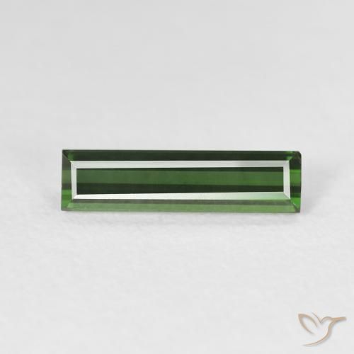 1.02ct Natural Verde floresta Turmalina, baguete, VVS