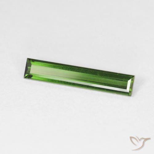 Turmalina Verde Terroso Natural 0.97ct, baguete, VVS