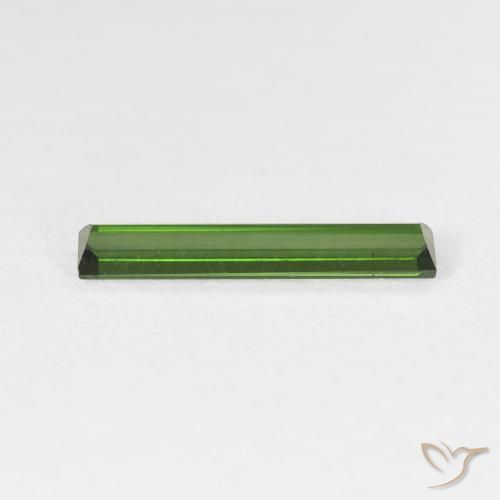 Turmalina Verde Terroso Natural 0.97ct, baguete, VVS