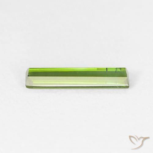Turmalina Verde amarelado Natural 0.52ct, baguete, VS-SI