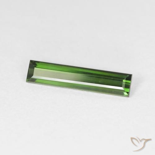 Turmalina Medium Dark-Green Natural 1.17ct, baguete, VS