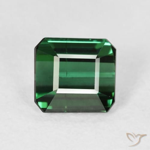 1.77ct Natural Verde floresta Turmalina, Corte Esmeralda, VS-SI