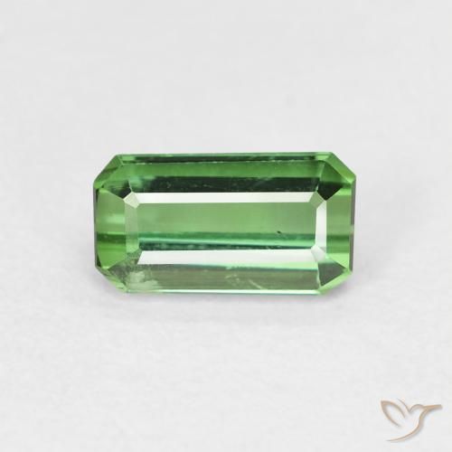 0.85ct Natural Verde médio Turmalina, Corte Esmeralda, VS