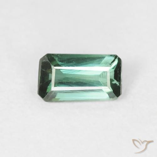 0.40ct Natural Verde escuro Turmalina, Corte Esmeralda, VVS