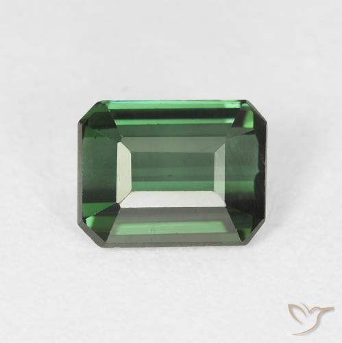 1.51ct Natural Verde acastanhado Turmalina, Corte Esmeralda, VVS-VS