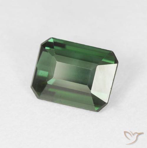 Turmalina Verde acastanhado Natural 1.51ct, Corte Octógono / Esmeralda, VVS-VS