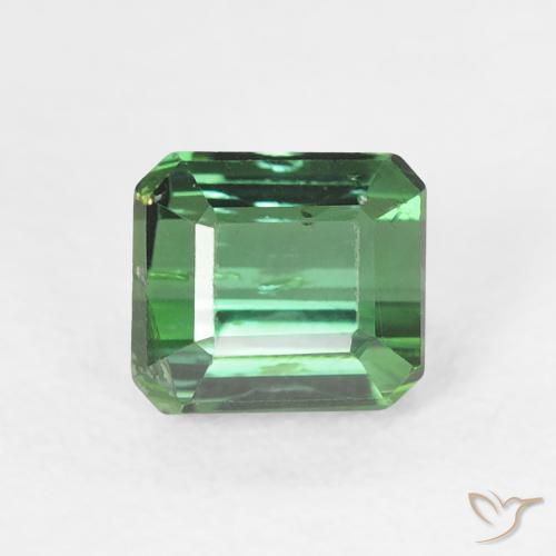0.92ct Natural verde pinho Turmalina, Corte Esmeralda, VS