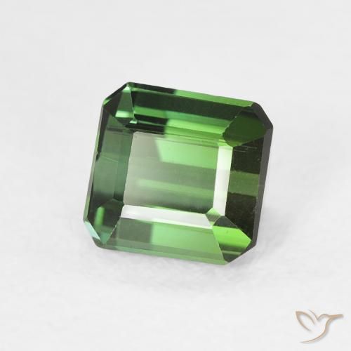 Turmalina Medium Dark-Green Natural 1.00ct, Corte Octógono / Esmeralda, VVS-VS