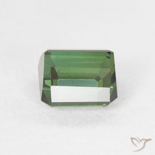 Turmalina Medium Dark-Green Natural 1.00ct, Corte Octógono / Esmeralda, VVS-VS