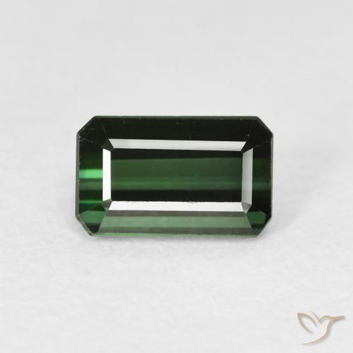 1.30ct Natural Verde floresta Turmalina, Corte Esmeralda, VS