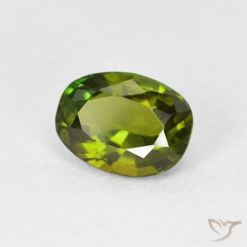 Turmalina Verde médio Natural 1.08ct, oval, VVS-VS