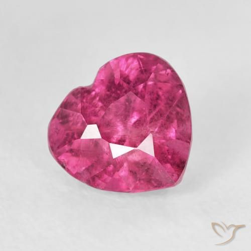Turmalina Magenta Profundo Natural 1.74ct, Coração, VS