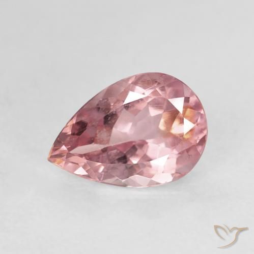 1.38ct Natural Rosa choque claro Turmalina, Formato de pêra, VVS-VS