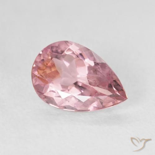 Turmalina Rosa choque claro Natural 1.38ct, Formato de pêra, VVS-VS