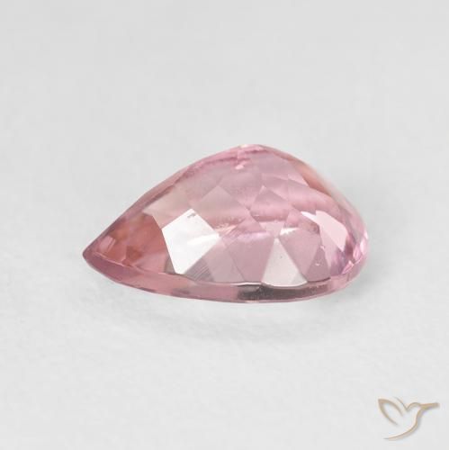 Turmalina Rosa choque claro Natural 1.38ct, Formato de pêra, VVS-VS