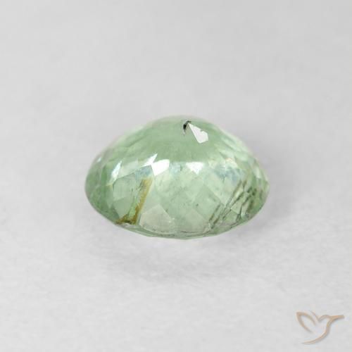 Turmalina Verde amarelado claro Natural 0.86ct, Redondo, VS-SI