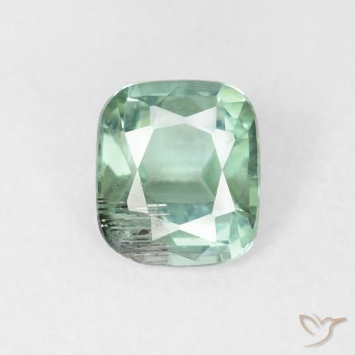 0.85ct Natural Verde azulado Turmalina, Almofada, VS-SI