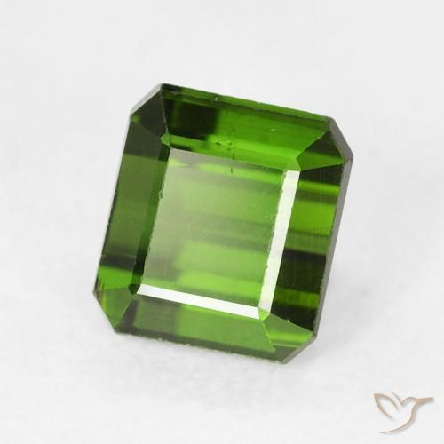 Turmalina Verde escuro Natural 1.28ct, Corte Octógono / Esmeralda, VS