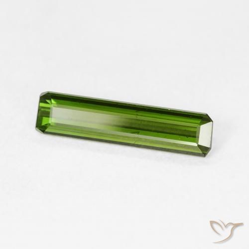Turmalina verde quente Natural 1.29ct, Corte Octógono / Esmeralda, VVS-VS