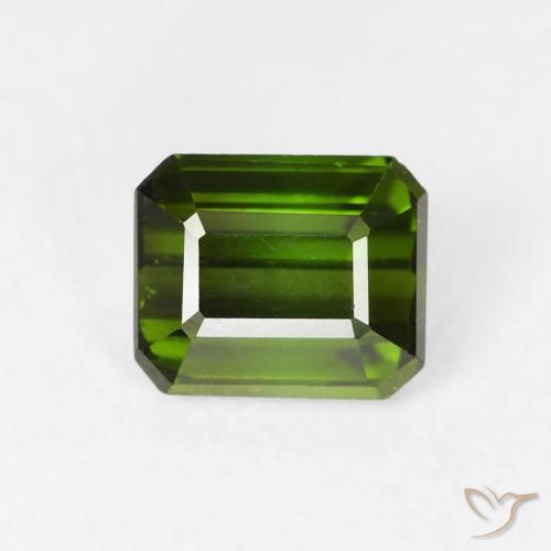 0.80ct Natural Verde Terroso Turmalina, Corte Octógono / Esmeralda, VS, Photo A