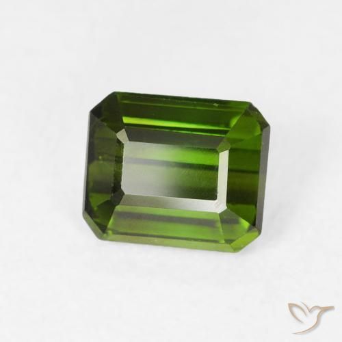 Turmalina Verde Terroso Natural 0.80ct, Corte Octógono / Esmeralda, VS