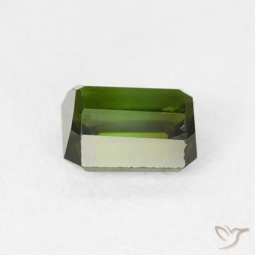 Turmalina Verde Terroso Natural 0.80ct, Corte Octógono / Esmeralda, VS