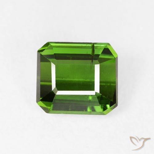 0.84ct Natural verde escuro Turmalina, Corte Esmeralda, VS-SI