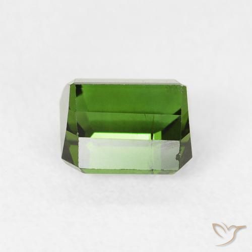 Turmalina verde escuro Natural 0.84ct, Corte Octógono / Esmeralda, VS-SI