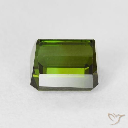 Turmalina verde escuro Natural 1.47ct, Corte Octógono / Esmeralda, VVS