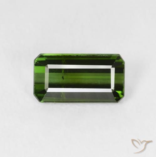 0.98ct Natural Verde escuro Turmalina, Corte Esmeralda, VS-SI