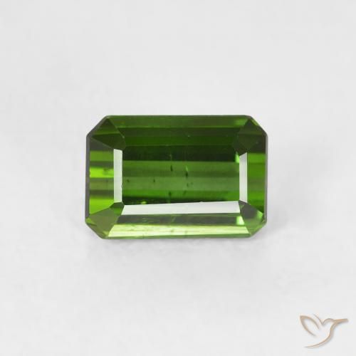 0.60ct Natural Verde escuro Turmalina, Corte Esmeralda, VS