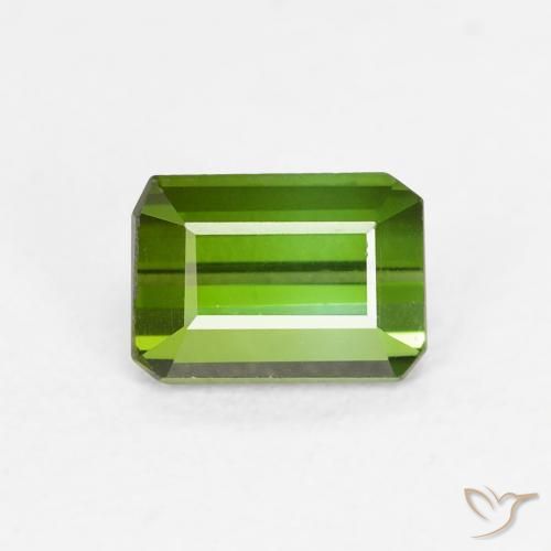 0.72ct Natural verde escuro Turmalina, Corte Esmeralda, VVS