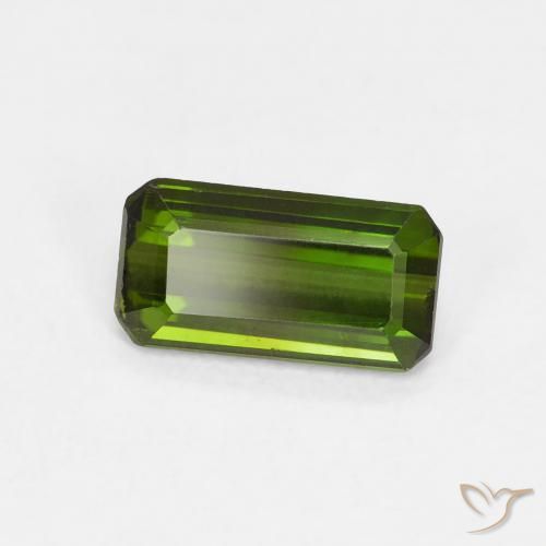 Turmalina Verde Terroso Natural 0.88ct, Corte Octógono / Esmeralda, VVS-VS
