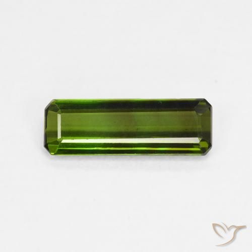 1.08ct Natural Verde escuro Turmalina, Corte Esmeralda, VVS-VS