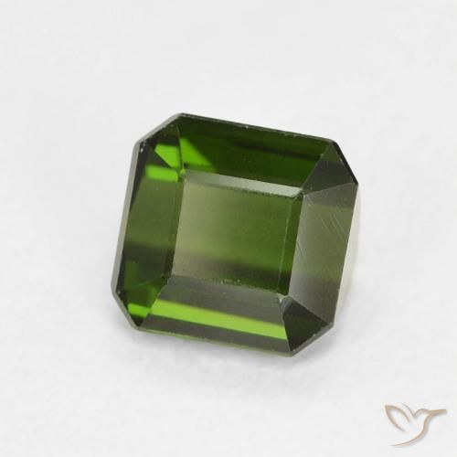 Turmalina Verde Terroso Natural 0.94ct, Corte Octógono / Esmeralda, VVS