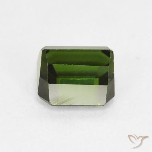 Turmalina Verde Terroso Natural 0.94ct, Corte Octógono / Esmeralda, VVS