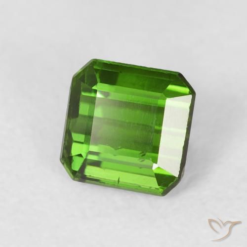 Turmalina Verde médio Natural 0.74ct, Corte Octógono / Esmeralda, VVS-VS