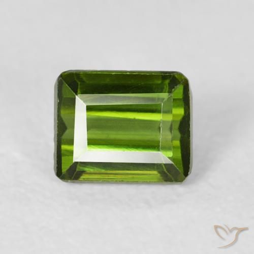 0.73ct Natural verde quente Turmalina, Corte Esmeralda, VVS-VS