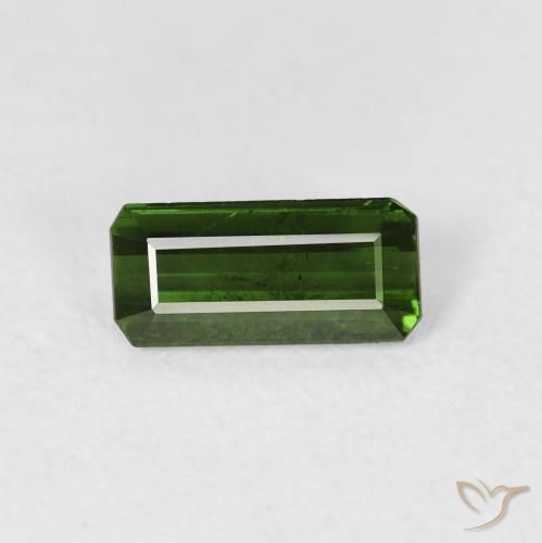 0.86ct Natural Verde Terroso Turmalina, Corte Esmeralda, VS