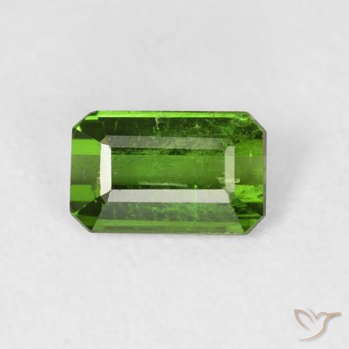 0.86ct Natural Verde Terroso Turmalina, Corte Esmeralda, VS