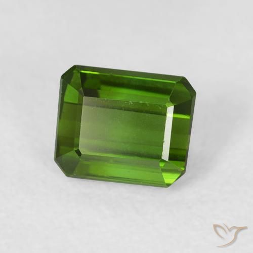 Turmalina Verde Terroso Natural 0.72ct, Corte Octógono / Esmeralda, VS