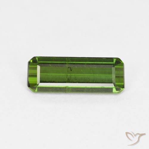 0.99ct Natural verde escuro Turmalina, Corte Esmeralda, VS